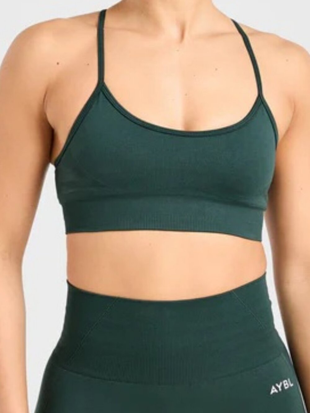 AYBL Empower Seamless Sports Bra Size Small Dark Green Athleisure Workout Sporty